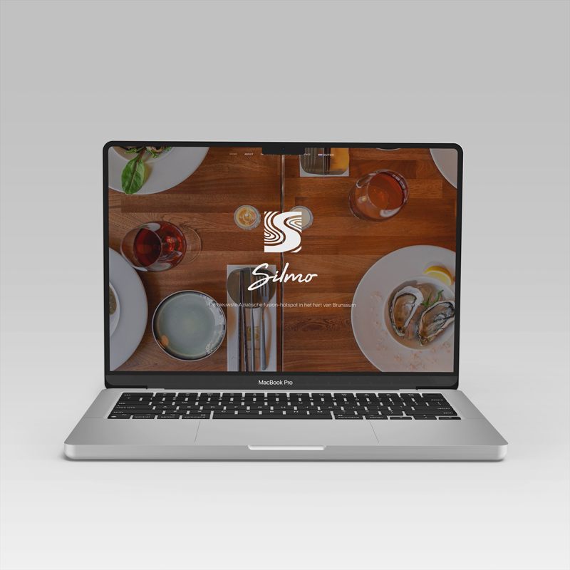 Macbook mockup website Restaurant Silmo